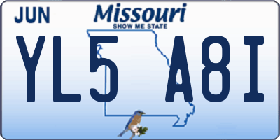 MO license plate YL5A8I
