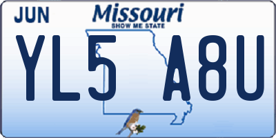 MO license plate YL5A8U