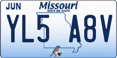 MO license plate YL5A8V