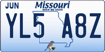 MO license plate YL5A8Z