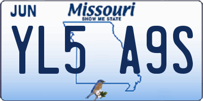 MO license plate YL5A9S