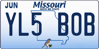 MO license plate YL5B0B