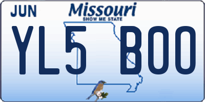 MO license plate YL5B0O