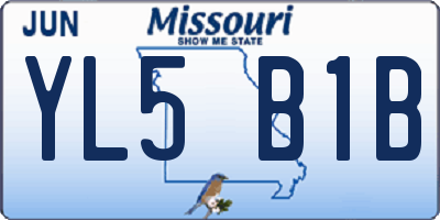 MO license plate YL5B1B
