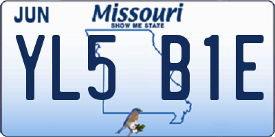 MO license plate YL5B1E