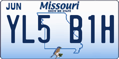 MO license plate YL5B1H