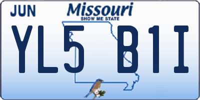 MO license plate YL5B1I