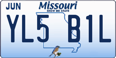 MO license plate YL5B1L