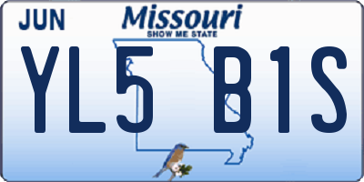 MO license plate YL5B1S