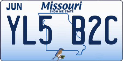 MO license plate YL5B2C