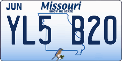 MO license plate YL5B2O