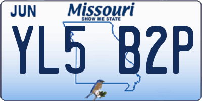 MO license plate YL5B2P