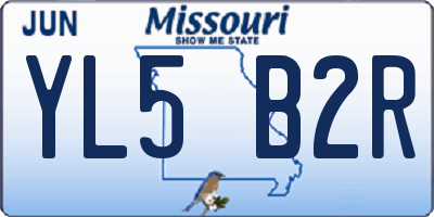 MO license plate YL5B2R
