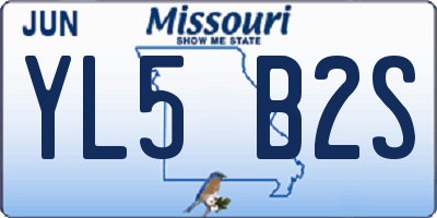 MO license plate YL5B2S