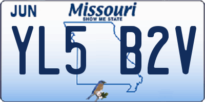 MO license plate YL5B2V