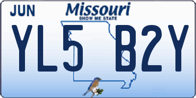 MO license plate YL5B2Y