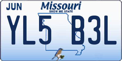 MO license plate YL5B3L