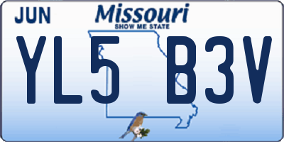 MO license plate YL5B3V