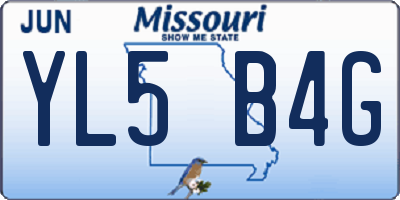 MO license plate YL5B4G