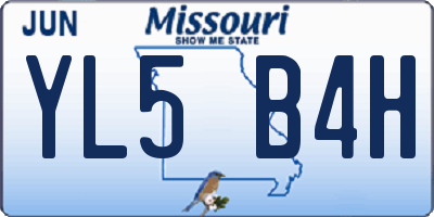 MO license plate YL5B4H