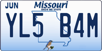 MO license plate YL5B4M