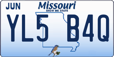 MO license plate YL5B4Q