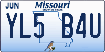 MO license plate YL5B4U