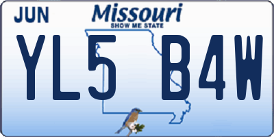 MO license plate YL5B4W