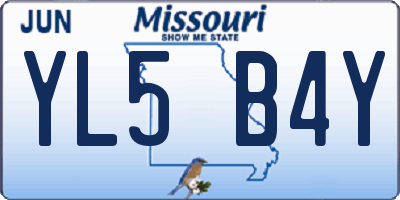 MO license plate YL5B4Y