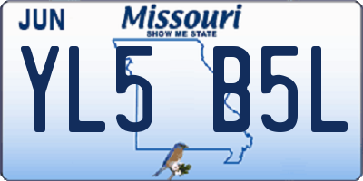 MO license plate YL5B5L