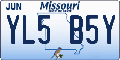 MO license plate YL5B5Y