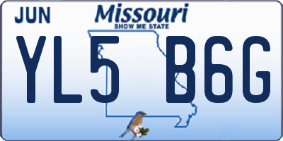 MO license plate YL5B6G