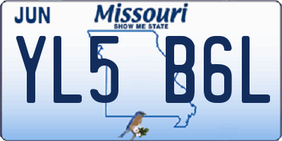 MO license plate YL5B6L