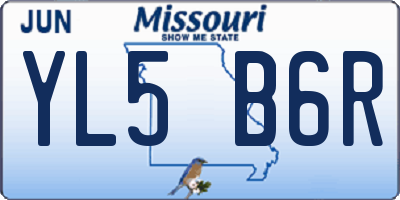 MO license plate YL5B6R