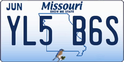 MO license plate YL5B6S