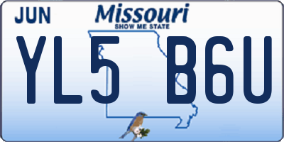 MO license plate YL5B6U