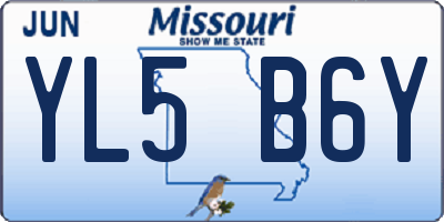 MO license plate YL5B6Y
