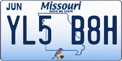 MO license plate YL5B8H