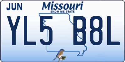 MO license plate YL5B8L