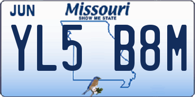 MO license plate YL5B8M
