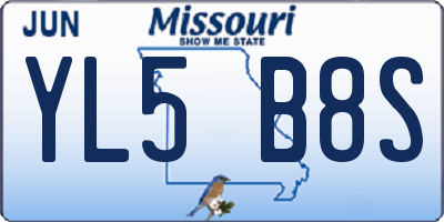 MO license plate YL5B8S