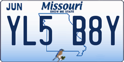 MO license plate YL5B8Y