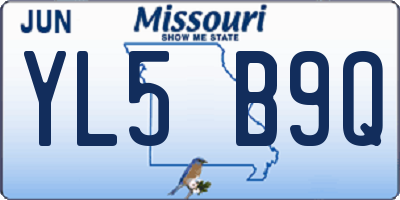 MO license plate YL5B9Q
