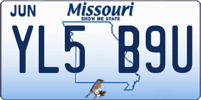 MO license plate YL5B9U