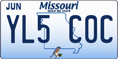 MO license plate YL5C0C