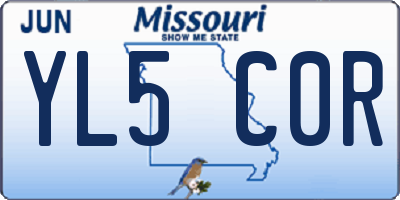 MO license plate YL5C0R