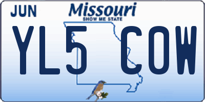 MO license plate YL5C0W