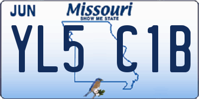 MO license plate YL5C1B