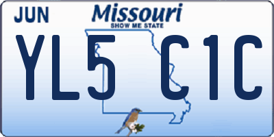 MO license plate YL5C1C