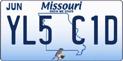 MO license plate YL5C1D